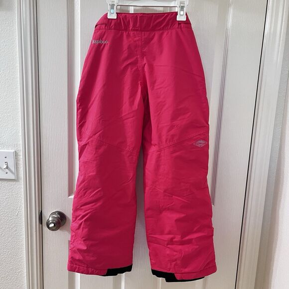Columbia Omni-Tech Bugaboo Snow Pants Waterproof Insulated Pink Girls Size 10-12 - Picture 10 of 16